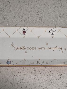 Barbie White and Gold 'Sparkle Goes With Everything' Vanity Tray